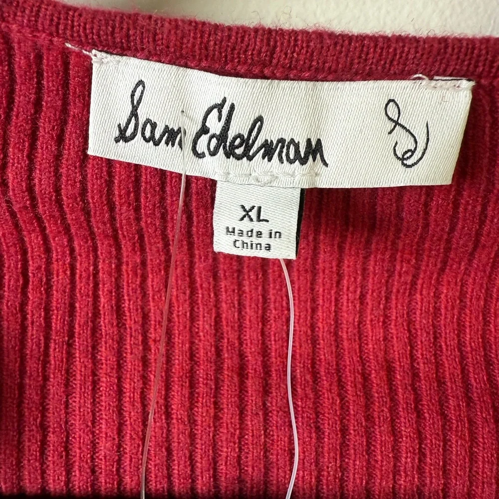 Sam Edelman Raspberry Red Knit Sweater - Picture 3 of 5